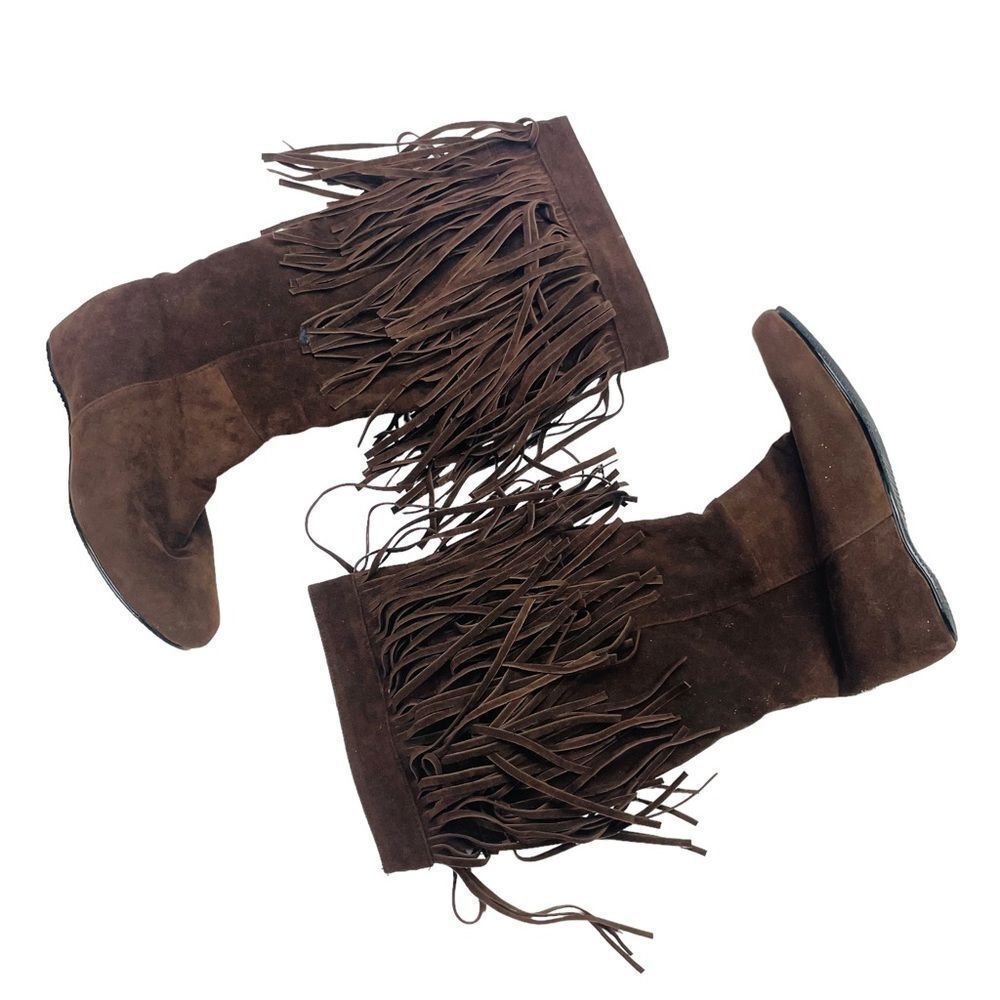 Reneeze Brown Fringe Mocassin Boots - Size 7